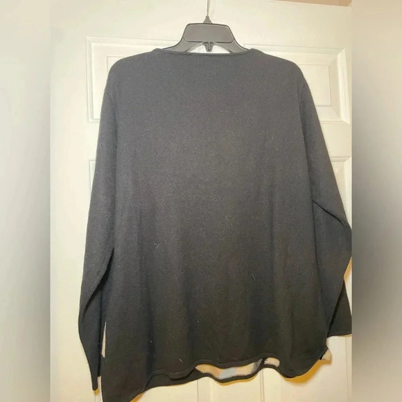 Vintage Ricamo A Mano Black Silk & Angora Sweater Geo Design Plus Size Colorful - Picture 10 of 12